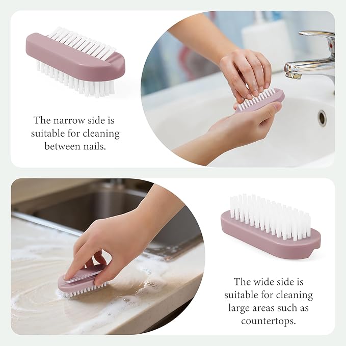 Nail Brush for Cleaning Fingernails, Larbois Deep Cleaning Fingernail Brush Two Sided Hand Fingernail Scrub Brush for Cleaning Nail Scrubber Brush Heavy Duty Foot Brush for Men Women Toes 4 PCS