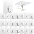 AROIC 58 Packs Adhesive Hooks for Hanging, Hook Heavy Duty Self Adhesive Wall Hooks 20 lbs / 9 kg (Max), Removable, Waterproof Hook for Bedroom Kitchen Bathroom