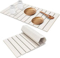 Large Stone Dish Drying Mat – 28" x 16" Fast Drying Absorbent Collapsible Dish Drying Mat, Diatomaceous Earth Mat, Eco-Friendly Mat for Kitchen Utensils & Gadgets, Match Any Countertop