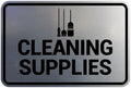 Signs ByLITA Classic Framed Cleaning Supplies Sign (Brushed Silver) - Small