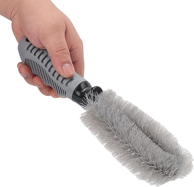 10.2in Wheel Hub Brush Ergonomic Handle Cleaning Tool Car Wheel Cleaning Brush Tire Rim Scrub Brush Cleaner Tire for Nozzle Engine Compartment