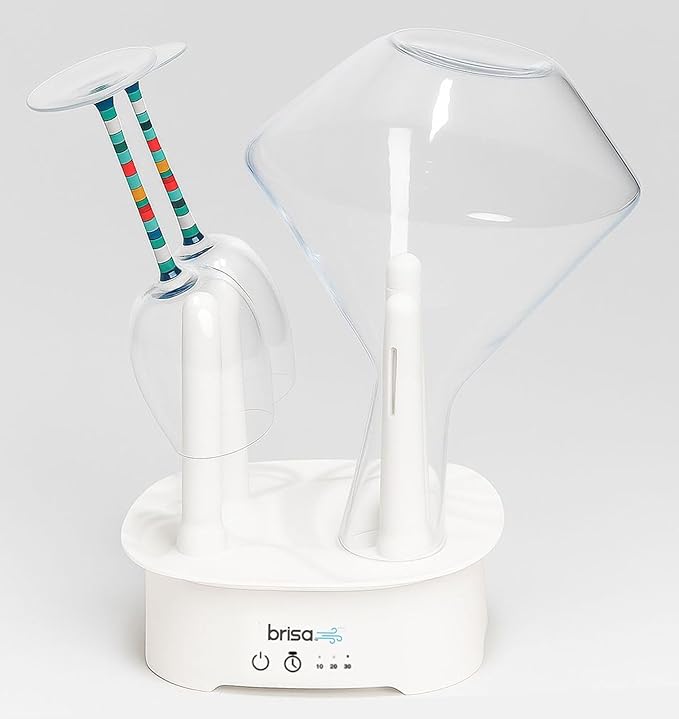 Brisa Rack: Powered Drying for reusables bottles, bags, and containers - Heated Air Drying Technology - Home Essential Drying Rack Kitchen Tool - White