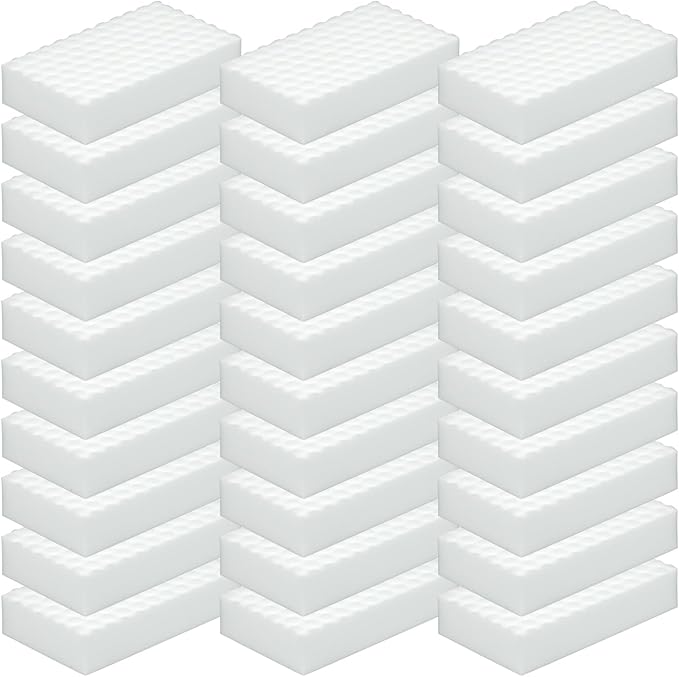 30Pcs Melamine Foam Sponge, 2X Density Magic Cleaning Eraser, Durable Multi-Surface Scrubber for Kitchen, Bathroom, Wall, Shoe, Car, Sink & Floor Household Cleaning Essentials(30 Pcs-2X Density)