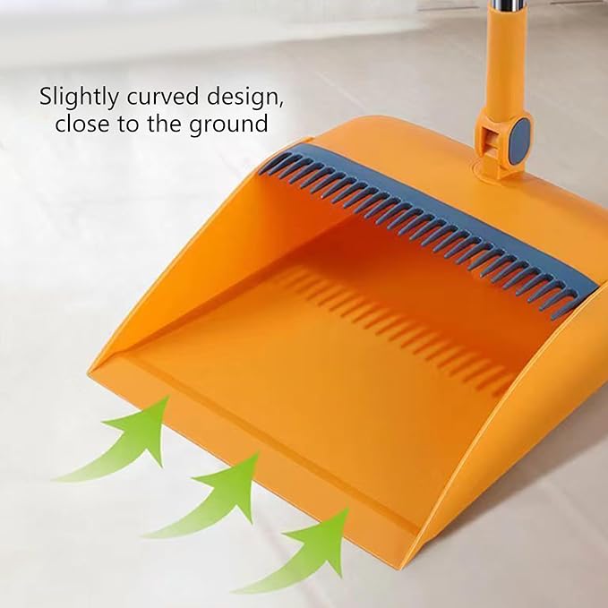 Space Saving Folding Broom and Dustpan Set with Adjustable Length for in Various Indoor Environment Hotel
