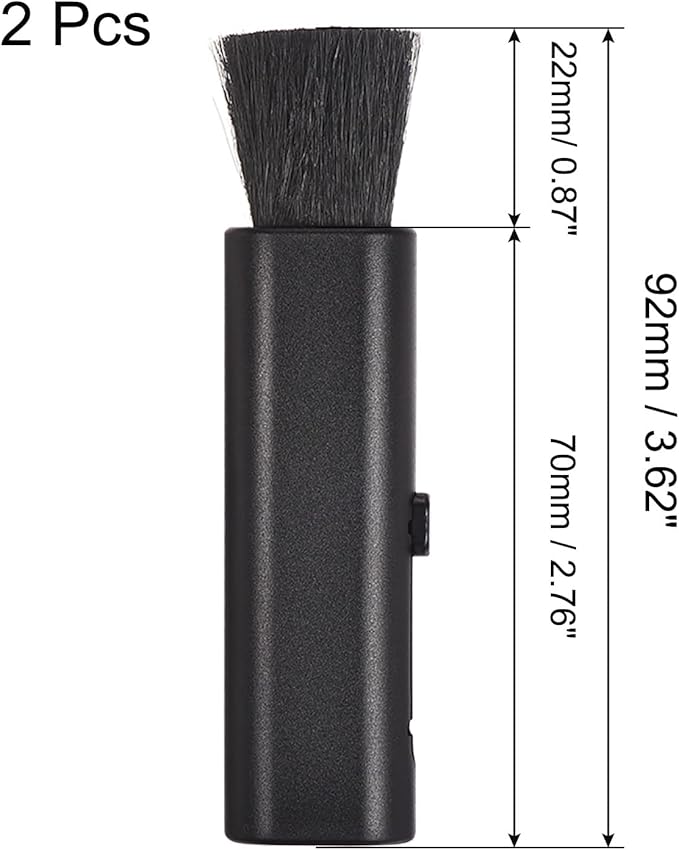 PATIKIL Keyboard Cleaning Brush, 2 Pack Mini Telescopic Type Window Groove Cleaning Brush, for Laptop Computer Keyboard Window Black