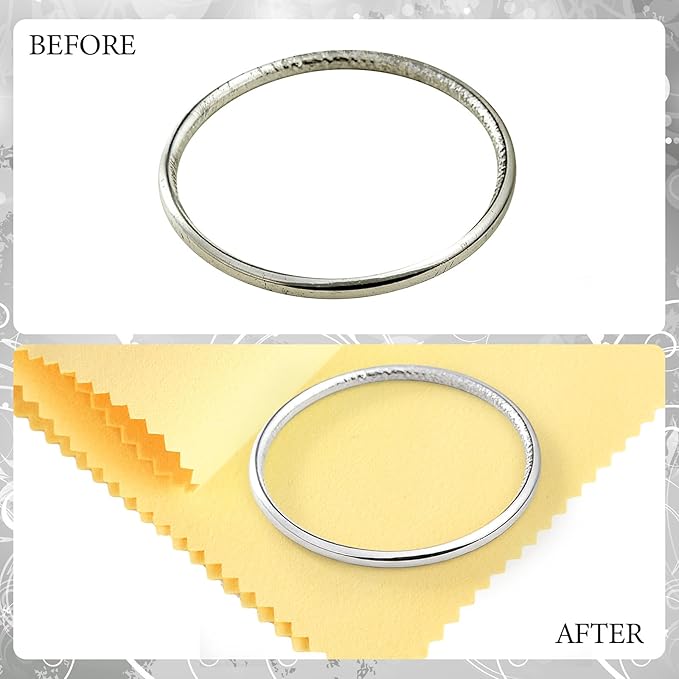 12 Pcs Polishing Cloths Jewelry Cleaner with Tube 7 x 6 Inch Jewelry Cleaning Cloth for Silver, Gold, Brass, Silverware, Coin, Ring, Watch and More, Individually Wrapped