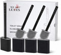 Modern Minimalist Silicone Toilet Brushes & Holders - Pack of 4 Toilet Bowl Brushes Black - Self-Cleaning & Splash-Free, Easy-Rinse Design with Wall Mounted Holder Bathroom Accessory