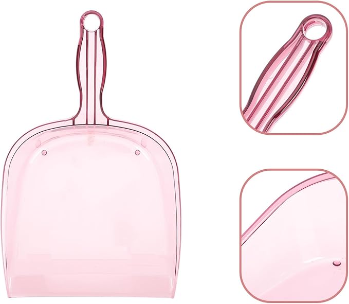 Cabilock Thickened Handheld Dustpan and Garbage Shovel with Handle, Small Household Cleaning Tool for Home and Garage Use, Red