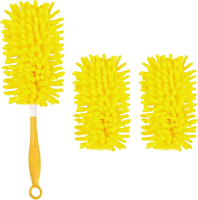 Reusable Duster Pads Compatible with Swiffer Hand Duster, 360 Duster Refill, Heavy Duty Duster Refills, Microfiber Dusters Refills for Swiffer Extended Handle, 2 Pack (Handle is Not Included)
