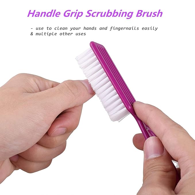 6Pcs Nail Brush for Cleaning Fingernails, Handle Grip Cleaning Brush for Nail and Toenail, Nail Dust Brush Manicure Pedicure Tools Scrubbing Brush Women Men Home Salon(Purple)