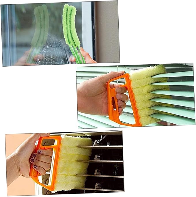 2pcs Handheld Blinds Cleaning Brush Set, 7-Finger and 3-Finger Window Shutter Cleaner Brushes for Air Conditioner and Venetian Blinds Dust Removal, Household Window Cleaning Tools