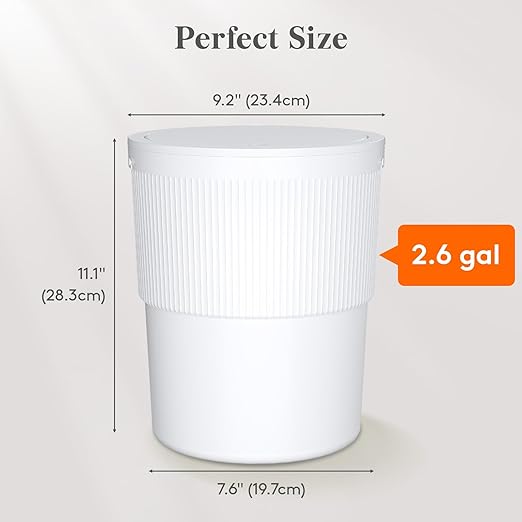 Lifewit Trash Can with Pop-Up Lid, 2.6gal Small Hidden Garbage Can with Decorative Faux Plant, Dog Proof Plastic Waste Basket for Bedroom, Office, Living Room, Kitchen, Bathroom