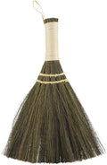 10.2 Inch Whisk Broom Hand Held - Mini Corn Straw Whisk Broom Short Handle with Hanger for Multi Surface Sweeping Small Hand Brush for Outdoor Car Porch Debris Dust Dirt
