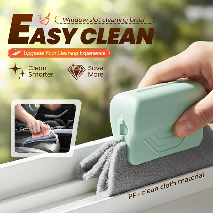 Magic Window Track Cleaner, 2026 New Window Groove Cleaning Brush Tools Set, Hand-held Window Track Cleaner Brushes Tools Set for Window lides Gaps Tile Lines Shutter Car Vents (3Pcs Grey)