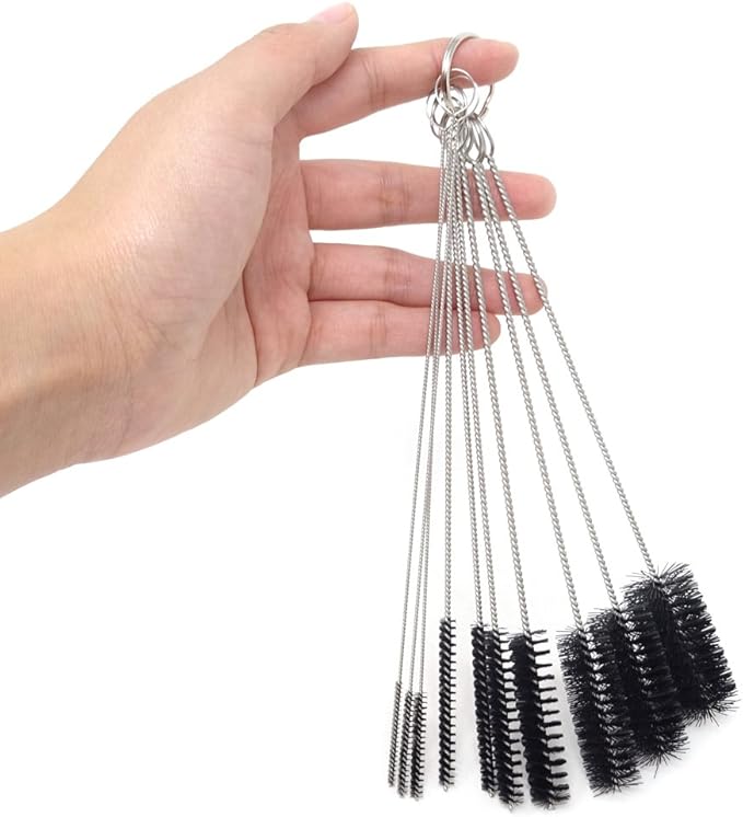 Honbay 10PCS 7.87Inch Nylon Tube Brush Set Cleaning Brush Set for Test Tube,Water Bottles, Drinking Straws, Eye Glasses, Keyboards, Jewelry Cleaning,etc