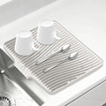Silicone Dish Drying Mat for Kitchen Counter, Non-Slip Drain Pad, Dish Drying Pad, Easy to Clean Dish Rack Pad, Multi-Use as Heat Resistant Trivet, 15.8" x 13" , Cream