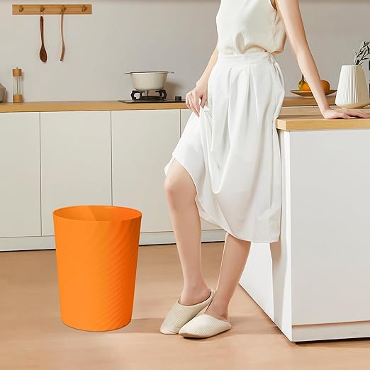 Hand Trash Can - Small Waste basketbin - 1.8 Gallon- for Office,Home,Bathroom,Kitchen - Orange