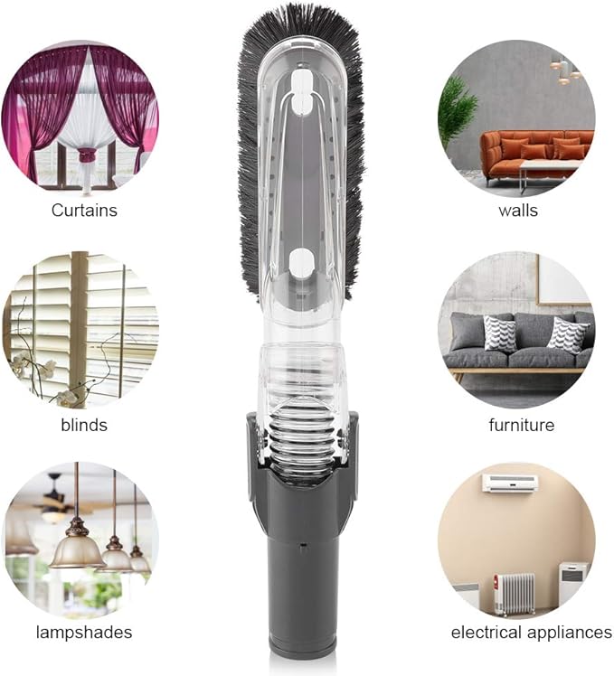 Fdit Soft Vacuum Dusting Brush 35mm-32mm Adapter for Cleaning Furniture Ceiling Vacuum Cleaner Attachments Multi-Angle Dust Brush