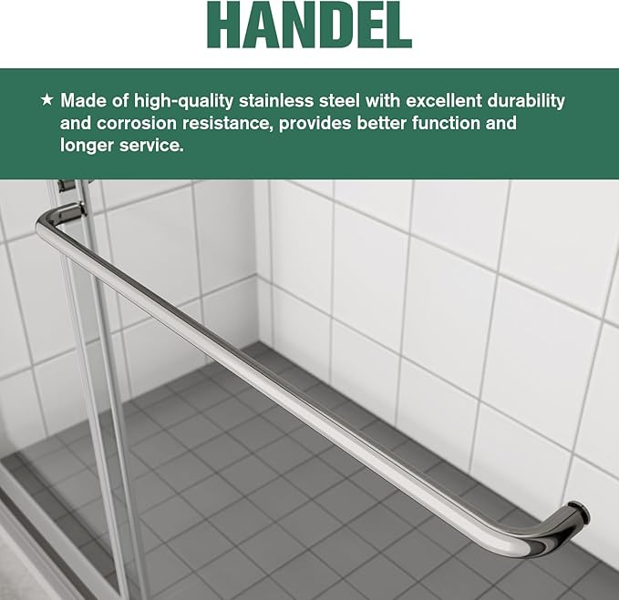 Bypass Glass Shower Door 50-54" W x 70" H with 1/4" Clear SGCC Tempered Glass, Semi-Frameless Double Sliding Shower Door, Easy to Clean, Easy to Install, Chrome