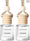 HoogaLife Car Air Freshener Diffuser 2 Pack Hanging Air Freshener Diffuser - Coconut Fragrance Oil Air D iffuser for Car, 45+ Days Long Lasting Fragrance Made in USA (C16)