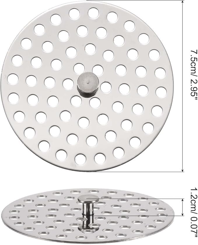 uxcell Shower Drain Hair Catcher, 3 inch Stainless Steel Round Floor Drain Cover Anti-Clogging Protection Cover Replacement for Furniture Repair Bathroom Kitchen