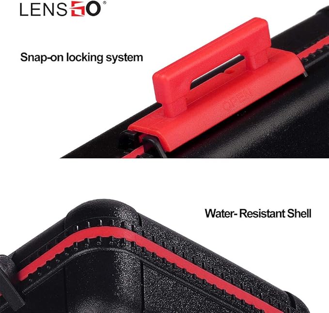 LENSGO Camera Battery Memory Card Case, Memory Card Hard Protector Case Water-Resistant Anti-Shock Storage Box for 3 Camera Batteries 3 XQD or 3 CF Cards 6 SD Cards (Red)