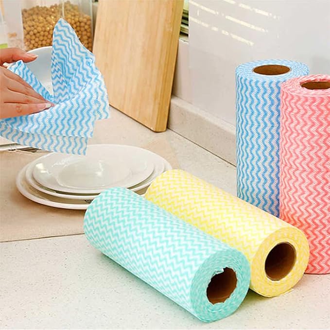 Disposable Towels Wipe Dish Cloths Reusable Towels Handy Wipes Quick-Dry 50 Count/Roll Reusable Wipes For Kitchen