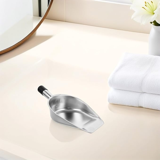Milisten Small Stainless Steel Handheld Dustpan Shovel, Thickened Metal Household Cleaning Shovel for Outdoor and Kitchen Use, Compact Narrow Mouth Trash Collector for Convenient Waste