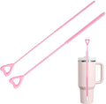 Silicone Straw Cleaner Brush, 2Pcs Reusable Straw Cleaning Brush for Cleaning Stanley and Yeti Metal Glass Tritan Straws