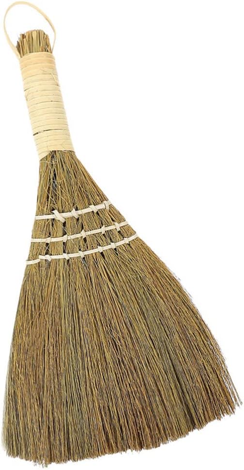 Hemoton Desktop Broom Portable Mini Hand Broom with Ergonomic Handle and Natural Bristles for Tabletop Cleaning Dust Removal in Kitchen and Indoor Use