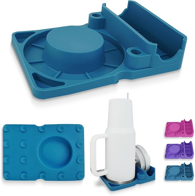 Bottle Drying Rack for Stanley Cup, Food Grade Silicone Holder Stand for Water Bottle, Tumblers, Cups, Mugs, Glasses(Blue)