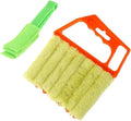 7-Finger Blinds Cleaning Brush and 3-Finger Window Shutter Brush 2pcs, Handheld Dusting Tool for Home Window and Air Conditioner Vent Cleaning, Orange and Green