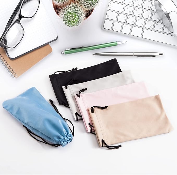 TRIUMPH VISION Soft Eyeglass Pouch 3 Pack - Pouch for glasses Microfiber Screen Cleaning Bag