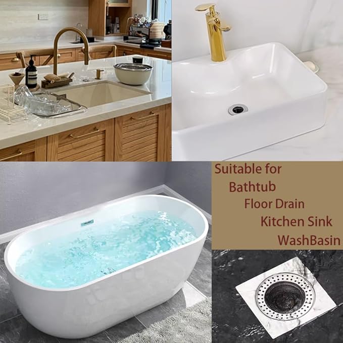 Shower Drain Hair Catcher, Shower Drain Cover - Drop-in Stainless Steel Mesh Hair Trap, Reusable Anti-Clog Drain Strainer for Bathroom Sink/Shower/Tub, Fits for ID 3-inch Holes