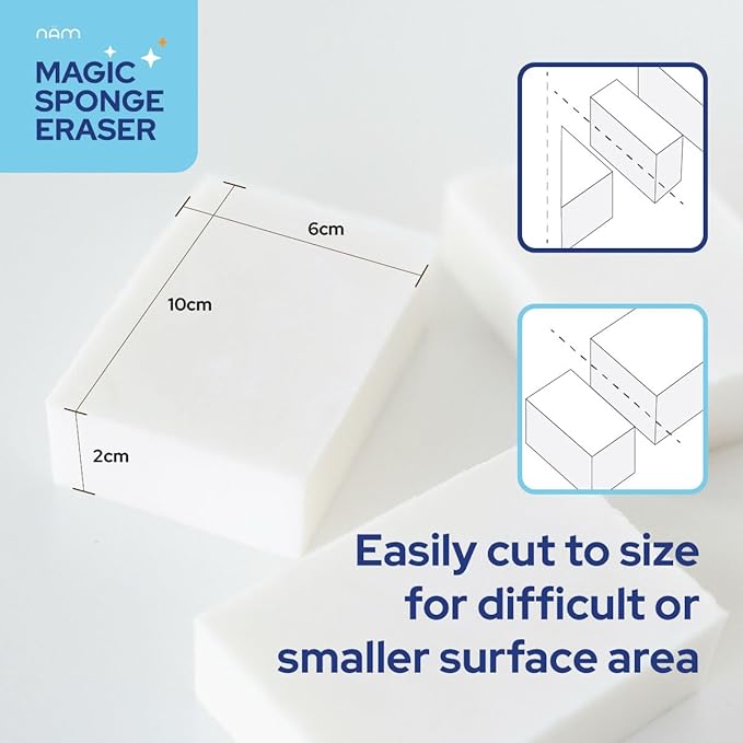 Magic Sponge Cleaning Eraser, 50 Pack Melamine Foam Cleaning Pads, Multi-Surface Cleaner for Kitchen, Bathroom, Wall, Floor, Baseboard, Sink & Furniture