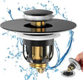 Universal Bathroom Sink Stopper, Pop Up Sink Stopper with Basket Hair Catcher, Anti Clogging Sink Drain Filter for 1.06"-1.65" Drain Holes