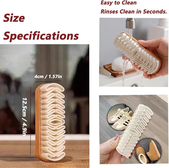 2-Pack Suede Brush and Eraser, Rubber Shoe Brush Designed for Effective Cleaning and Stain Removal on Suede, Nubuck Shoes