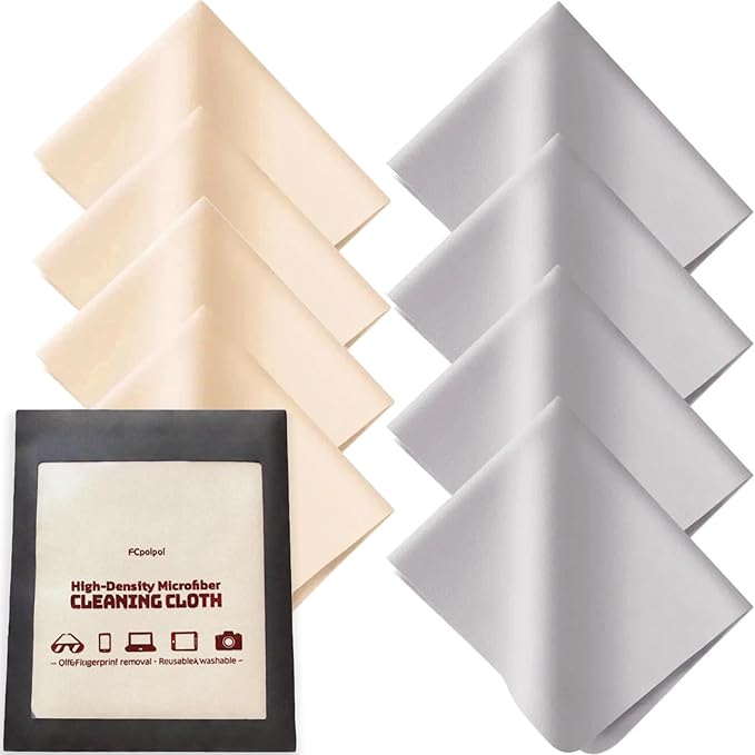 Glasses Cleaning Cloth, 30% Thicker 260g High-Density Microfiber Cleaning Cloth for Glasses, Lens and Screens, Ultra-Soft Suede Texture Lens Cleaning Cloth for Camera, VR, Tablets