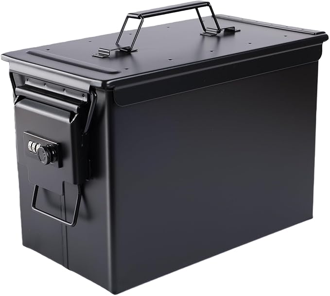 Ammo Can&Ammo Box, Fireproof & Waterproof Metal Storage Box - Perfect for Ammo, Lithium Batteries & RC Car Batteries