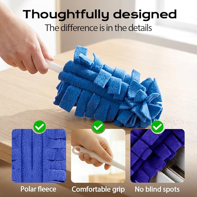 Reusable Duster Refills, Fleece Duster Refill Reusable Dusters for Cleaning, Electrostatic Duster Refills Washable Cleaning Pads Tools for Home, Blinds, Car, Furniture (5 Colors*2)