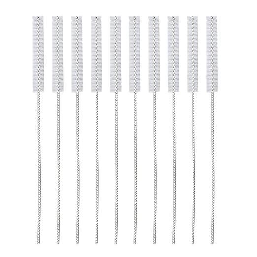 10 Pcs Hearing Aid Vent Tube Cleaning Brush, Professional Nylon Hair Hearing Aid Tube Cleaning Tool Accessory for Clean Small Holes or Pipes