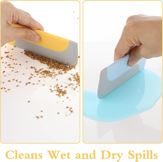 3 Pcs Small Squeegees Mini Rubber Blade Mini Water Scraper Window Tint Tools Glass Cleaner Squeegee Tool for Window, Mirror, Bathroom, Kitchen Countertops and Sink, Car Windshield (3 Colors)