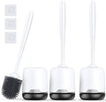 Lefree Toilet Brush Set with Ventilated Holder - 3 Packs, Silicone Toilet Bowl Brush - Floor Standing & Wall Mounted Scrubber