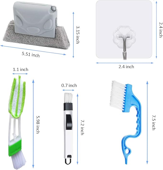 Magic Window Cleaning Brush,Window Groove Cleaning Brush Set，Hand-held Groove Gap Cleaning Tools,Window Blind Sliding Door Track Cleaner Duster Brush for Tile Lines Car Vents Keyboard（8Pcs）