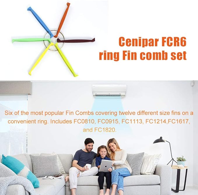 Cenipar FCR6 Ring Fin Comb Set Cleaning Brush Coil Condenser Brush Compatible with Air Conditioner