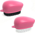 Vegetable Brush Scrubber for Food, Black Stiff Bristles Brush & White Soft Bristles Brush, Dishwasher Safe Ear-Hanging Veggie & Fruit Cleaning Brush for Potato, Mushroom, Carrot, Lemon, Egg