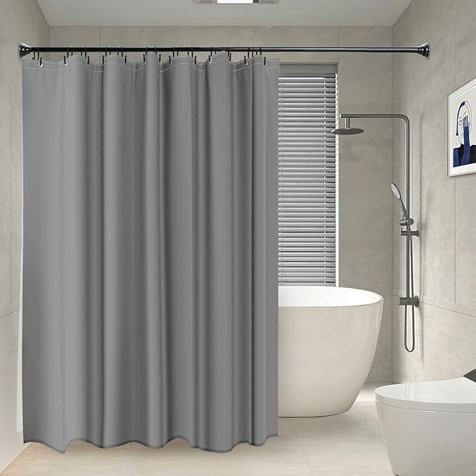 12 Pack Double Shower Curtain Hooks Rings, TENOVEL Double Sided Shower Curtain Hooks Rust Proof for Shower Curtain, Stainless Steel Bathroom Shower Hangers Rings for Shower Rods, Matte Black