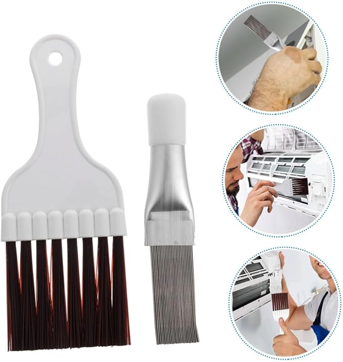 Cabilock 4sets Radiator Fin Comb Cleaning Tools for Air Conditioner Condenser Refrigerator Maintenance Includes Brushes Combs for Efficient Coil Cleaning