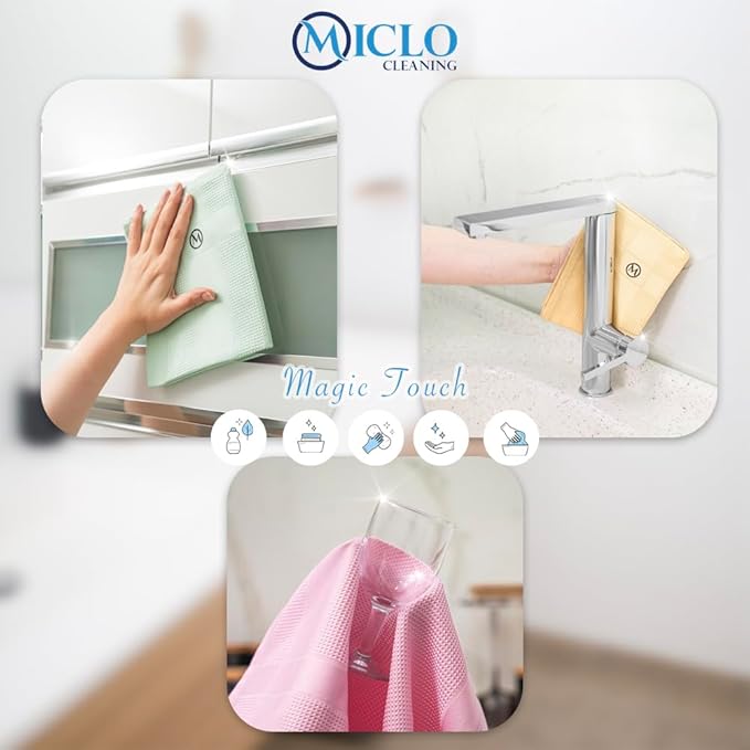 Microfibre Premium Cleaning Cloth Set of 3 - Magic Cloth | All Purpose, Absorbent Washcloth | Microfiber for Window, Kitchen, Bathroom | Lint-Free, Scratch-Free Glass CLoth | 16'' x 24'' | Soft Series