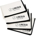 Lincoln Shoe Polish 4-Pack Shoe Shine Cloths – Heavyweight 14×14 Premium Cotton Polish & Buffing Cloth for Shoes, Leather, Boots – Reusable, Stitched Edges for Mirror Finish